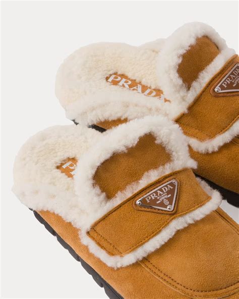 prada slipper damen|prada shearling slippers.